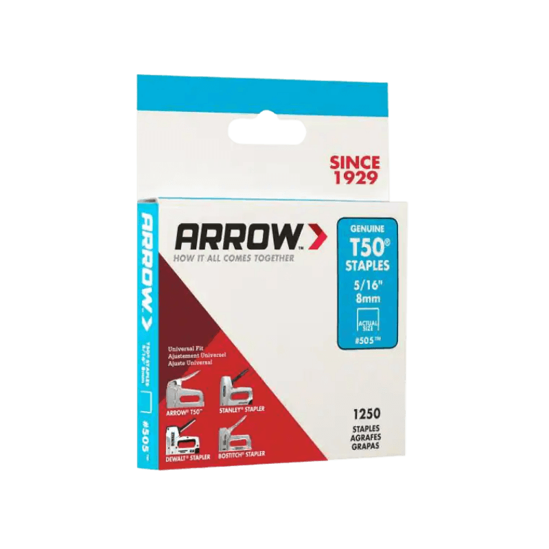 Arrow T50 Heavy Duty Crown Staples 3/8" x 5/16" 1250-Pack. |  | Gilford Hardware