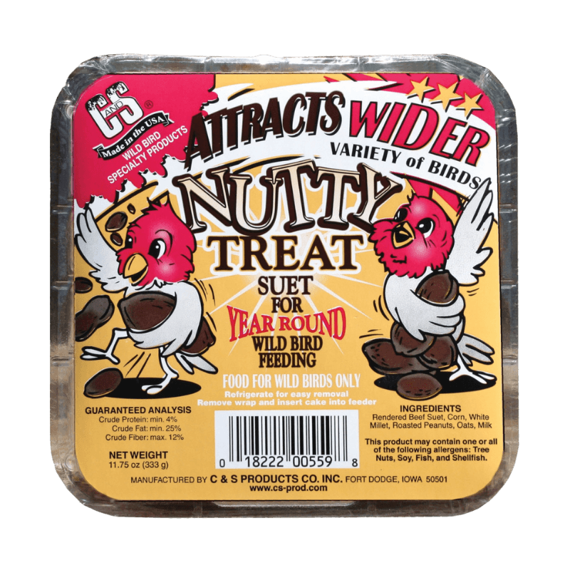 C&S Products Nutty Treat Assorted Species Wild Bird Food Peanut Suet 11.75 oz. | Bird Food | Gilford Hardware