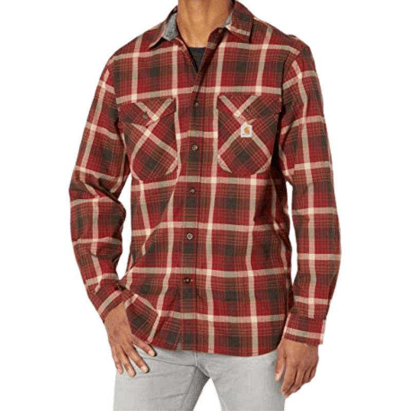 Carhartt Rugged Flex Lightweight Long-Sleeve Plaid Shirt | Gilford Hardware