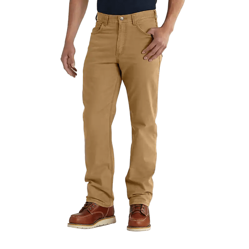 Carhartt Men's Rugged Flex Relaxed Fit Canvas Flannel Pant Gravel Size 42 X  32