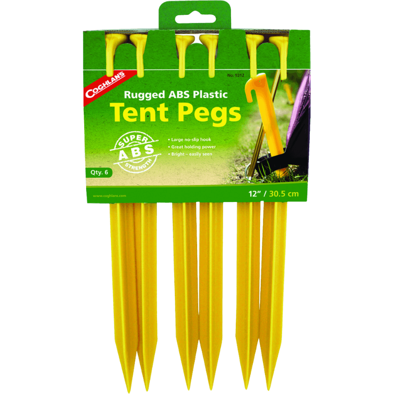 Coghlan's Yellow Tent Pegs 12-inch. | Gilford Hardware