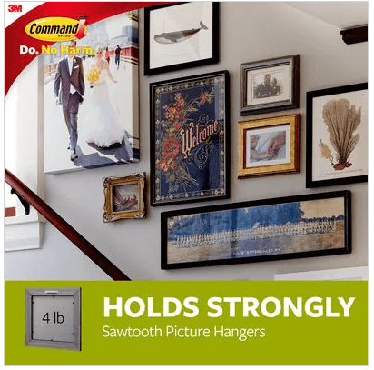 Command White Sawtooth Picture Hanger 4 lb. | Gilford Hardware