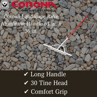 Thumbnail for Corona Landscape Rake Aluminum Handle 61 in. x 36 in.  | Gilford Hardware 