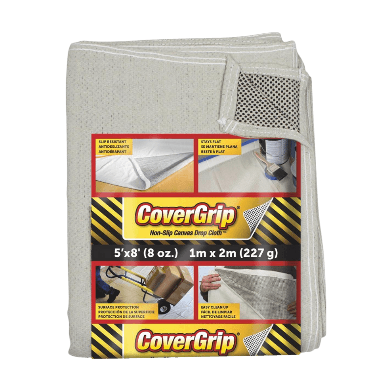 CoverGrip Canvas Drop Cloth 5 ft. W x 8 ft. L | Gilford Hardware 