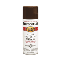 Thumbnail for Rust-Oleum Stops Rust Gloss Leather Brown Spray Paint 12 oz. | Paint | Gilford Hardware