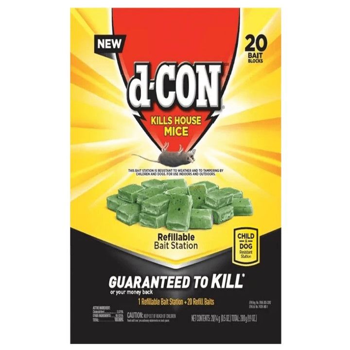 D-Con Corner Fit Mouse Poison Bait Station with 1 Trap and 20 Bait Refills  