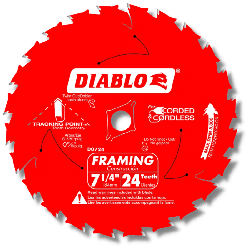 Diablo Framing Saw Blade 7-1/4 in. x 24 Tooth | Saw Blades | Gilford Hardware & Outdoor Power Equipment