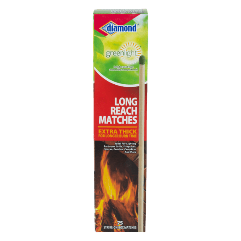 Diamond Greenlight Long Reach Matches 10" 75-Pack. | Lighters & Matches | Gilford Hardware & Outdoor Power Equipment