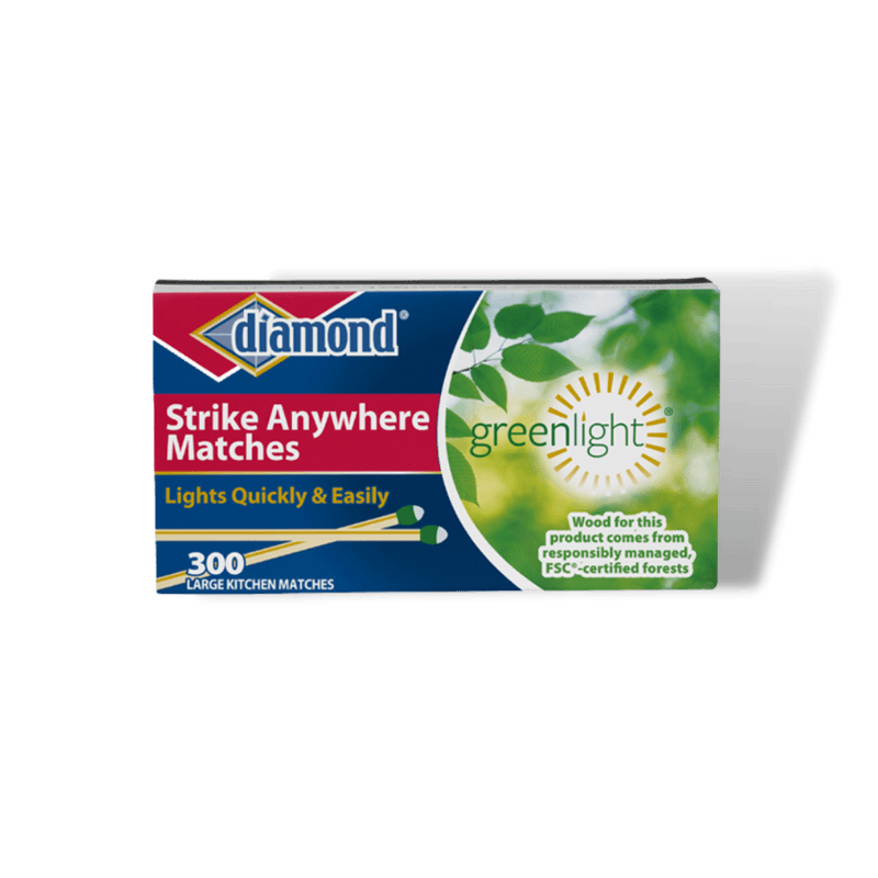 Diamond Greenlight Strike Anywhere Matches 2" 300-Pack. | Gilford Hardware 