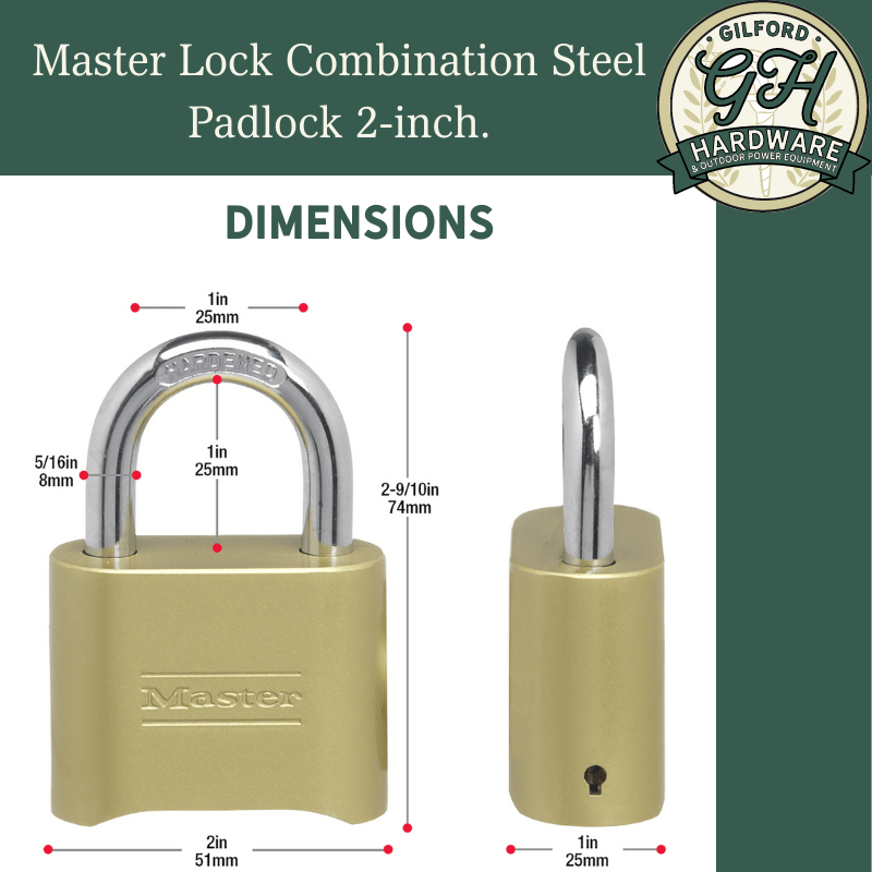 Master Lock Combination Steel Padlock 2-inch. | Locks & Keys | Gilford Hardware & Outdoor Power Equipment
