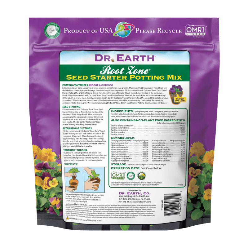Dr. Earth Root Zone Organic Seed Starter Mix 8 qt. | Lawn & Garden/Farm | Gilford Hardware & Outdoor Power Equipment