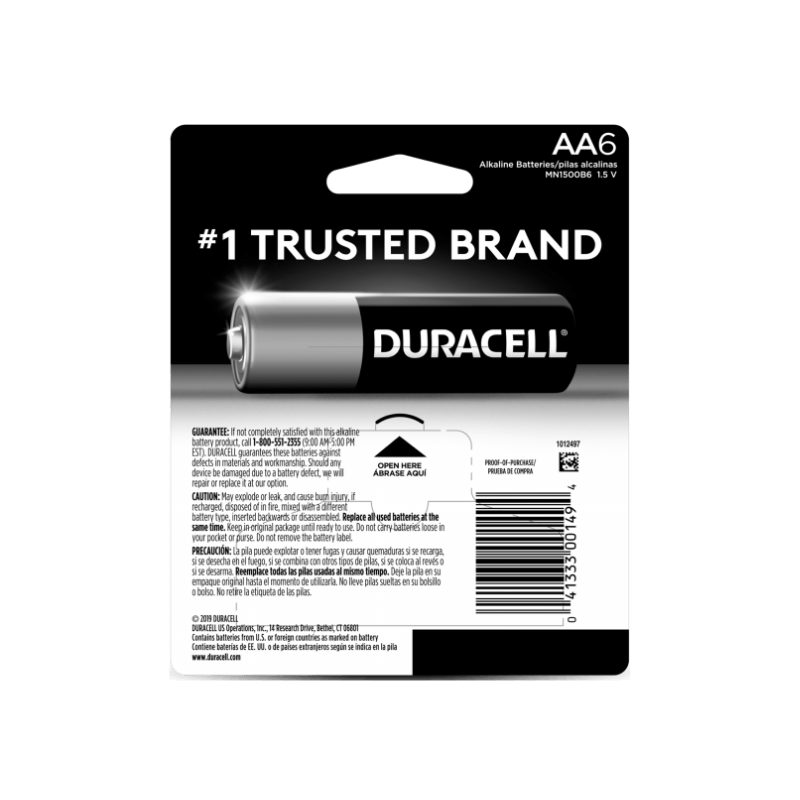 Duracell Coppertop Alkaline Batteries AA 6-Pack. | Gilford Hardware