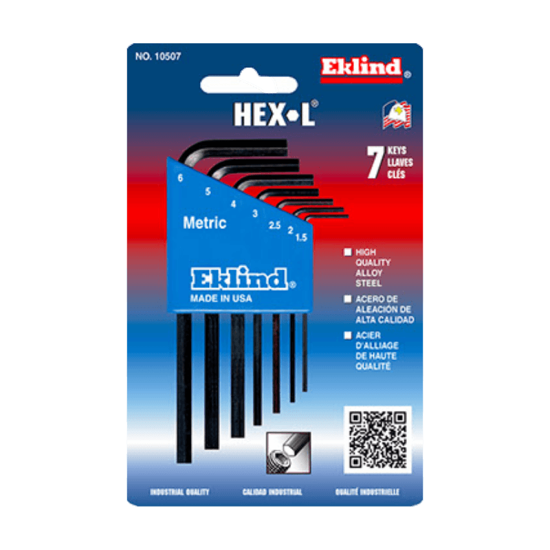 Eklind Short Arm Hex L-Key Set Metric 7-pack. | Hand Tool Sets | Gilford Hardware