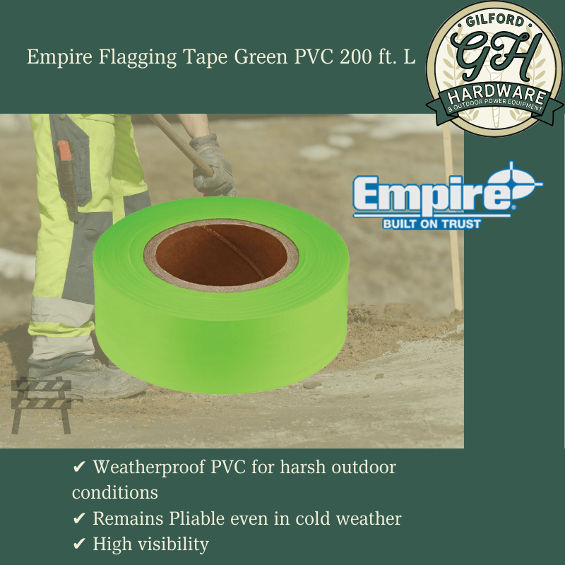 Empire Flagging Tape Green PVC 200 ft. L | Flagging & Caution Tape | Gilford Hardware