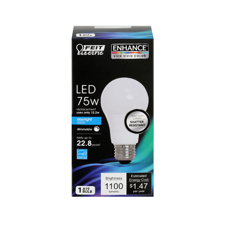Feit Electric A19 E26 (Medium) LED Bulb Daylight 75 Watt Equivalence | LED Light Bulbs | Gilford Hardware & Outdoor Power Equipment
