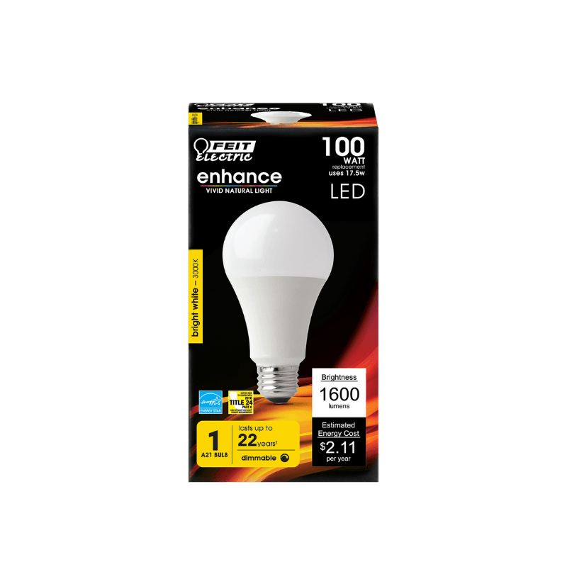 Feit Electric A19 E26 (Medium) LED Bulb Bright White 100 Watt Equivalence | LED Light Bulbs | Gilford Hardware & Outdoor Power Equipment