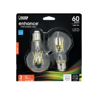 Thumbnail for Feit Electric Enhance A19 E26 (Medium) Filament LED Bulb Soft White 60 Watt Equivalence 2-Pack. | Gilford Hardware