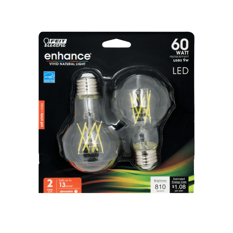 Feit Electric Enhance A19 E26 Medium Filament LED Bulb Soft