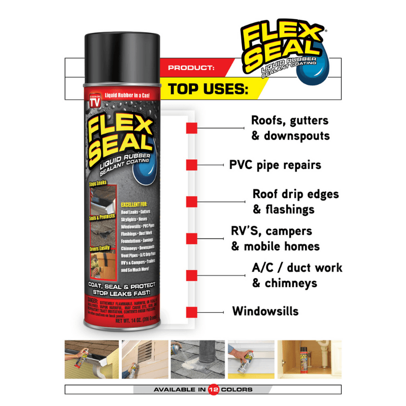 Flex Seal Mini Black Spray Sealant 2 oz. | Gilford Hardware