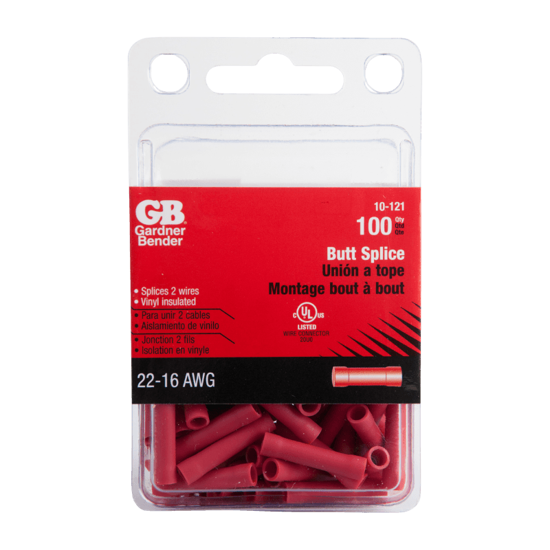 Gardner Bender Insulated Wire Butt Splice Red 22-16 Ga. 100-Pack. | Electrical | Gilford Hardware & Outdoor Power Equipment