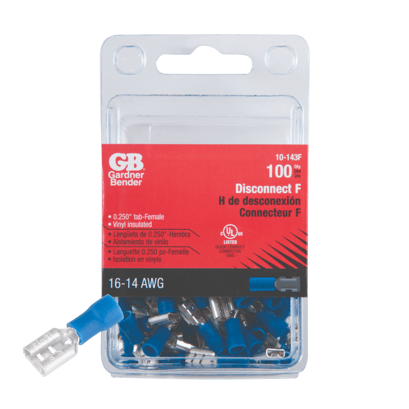 Gardner Bender Blue Disconnect Female 0.25" Tab 16-14 AWG 100-Pack. | Electrical | Gilford Hardware & Outdoor Power Equipment