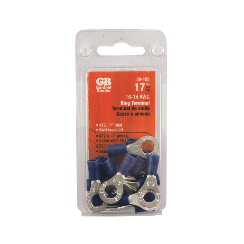Gardner Bender Insulated Wire Ring Terminal Blue 16-14 Ga. 17-Pack. | electrical | Gilford Hardware & Outdoor Power Equipment