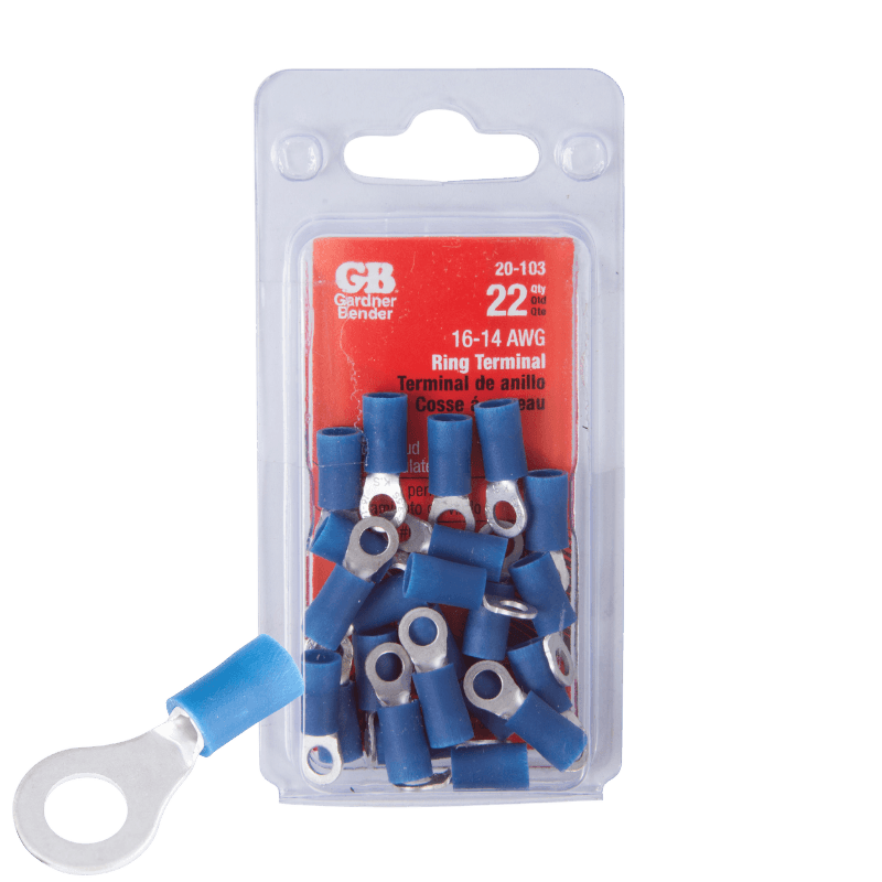 Gardner Bender Insulated Wire Ring Terminal Blue 16-14 Ga. 22-Pack. | Power & Electrical Supplies | Gilford Hardware & Outdoor Power Equipment
