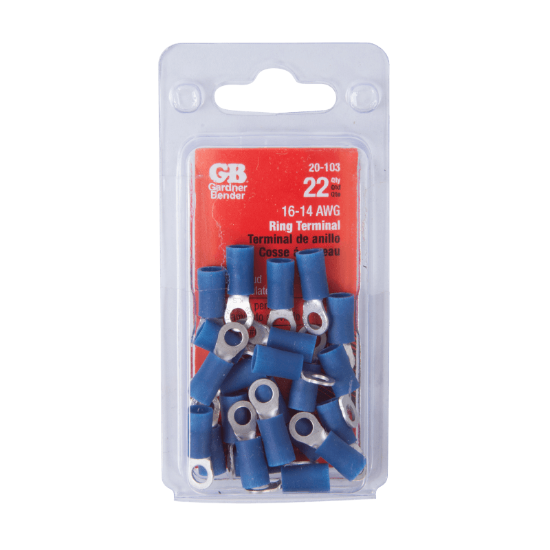 Gardner Bender Insulated Wire Ring Terminal Blue 16-14 Ga. 22-Pack. | Power & Electrical Supplies | Gilford Hardware & Outdoor Power Equipment