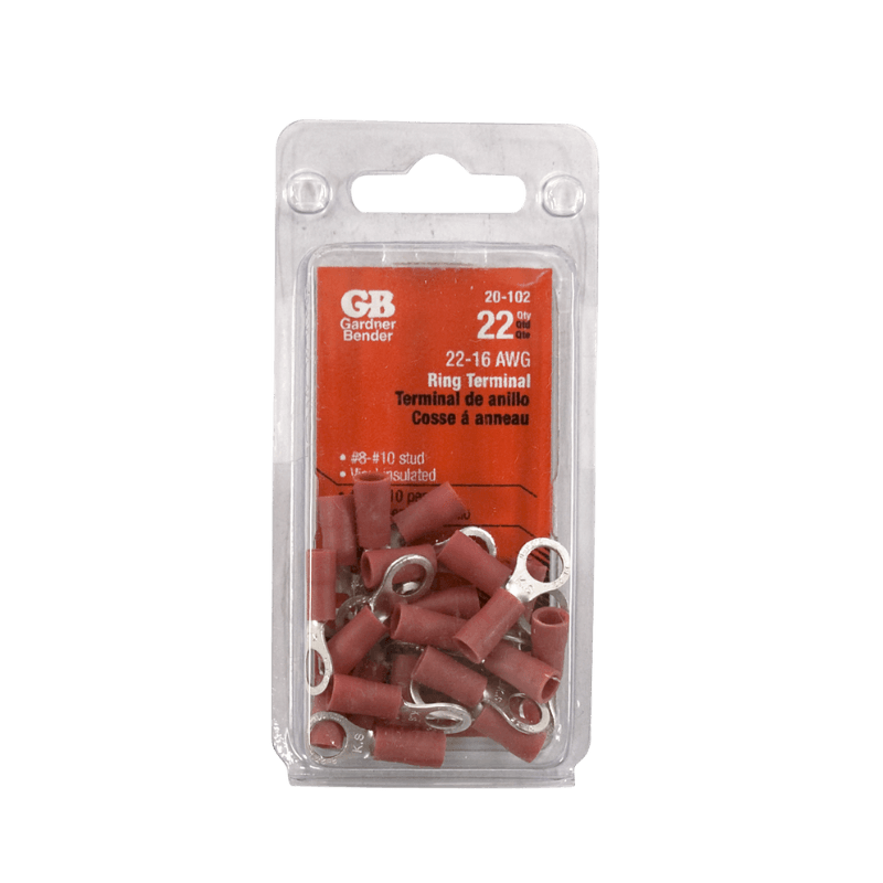 Gardner Bender Insulated Wire Ring Terminal Red 22-18 Ga. 22-Pack. | electrical | Gilford Hardware & Outdoor Power Equipment