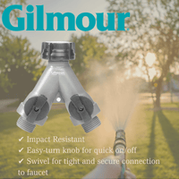 Thumbnail for Gilmour Polymer Threaded Male Y-Hose Connector with Shut Offs | Garden Hose Fittings & Valves | Gilford Hardware & Outdoor Power Equipment