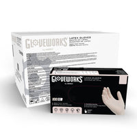 Thumbnail for Gloveworks Latex Disposable Gloves Medium Ivory Powder Free 100-pack. | Disposable Gloves | Gilford Hardware