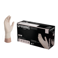 Thumbnail for Gloveworks Latex Disposable Gloves Medium Ivory Powder Free 100-pack. | Disposable Gloves | Gilford Hardware