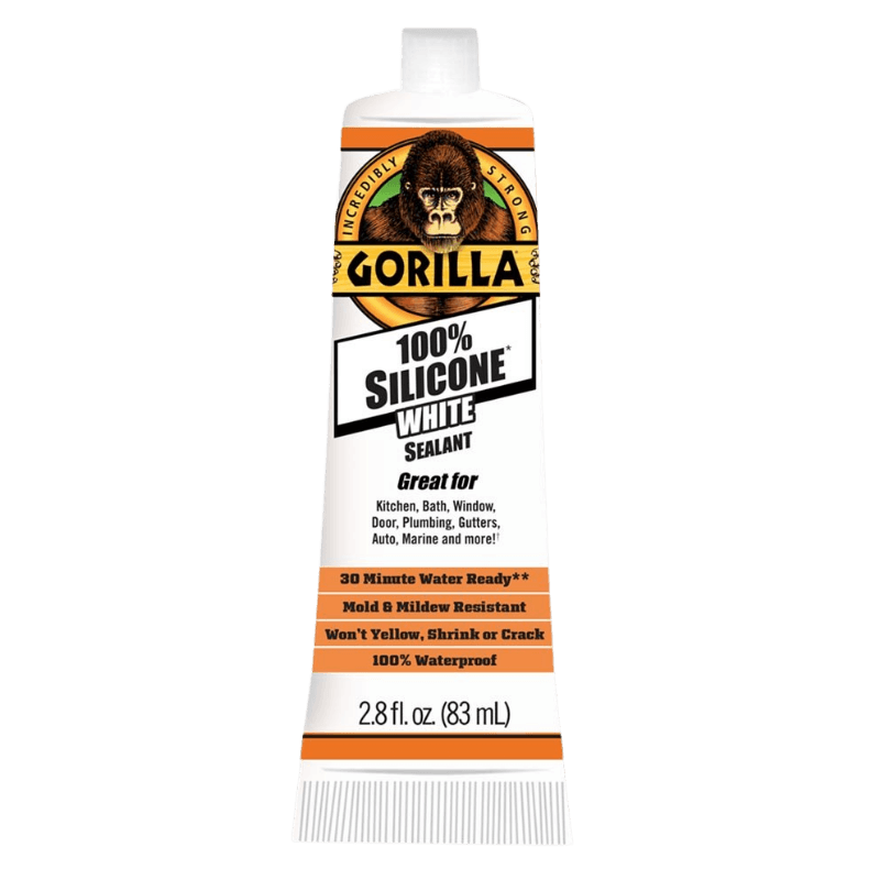 Gorilla 100% Silicone Sealant White 2.8 oz. | Gilford Hardware 