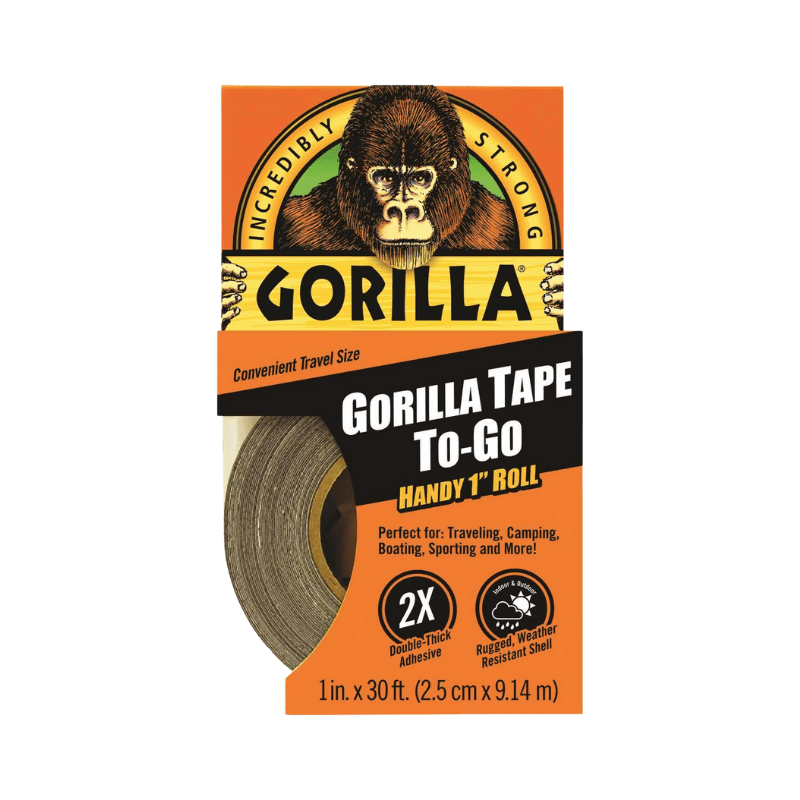 Gorilla Black Duct Tape To-Go 1 in x 30 ft. | Gilford Hardware 