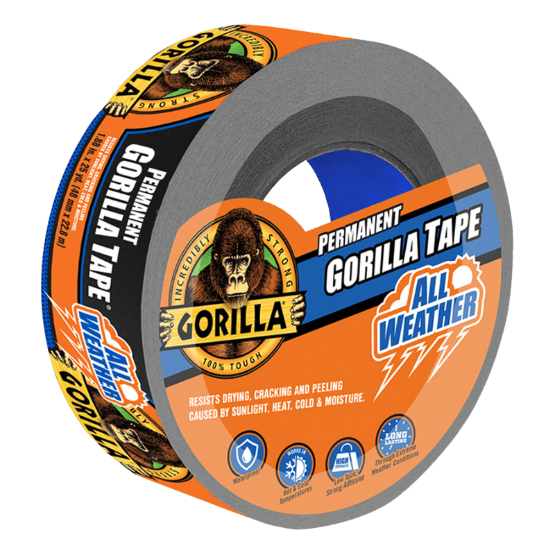 Gorilla Black Duct Tape All Weather 1.88" x 75' | Hardware Tape | Gilford Hardware & Outdoor Power Equipment