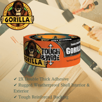 Thumbnail for Gorilla Black Duct Tape Tough & Wide 2.88 in x 30 yd | Gilford Hardware 