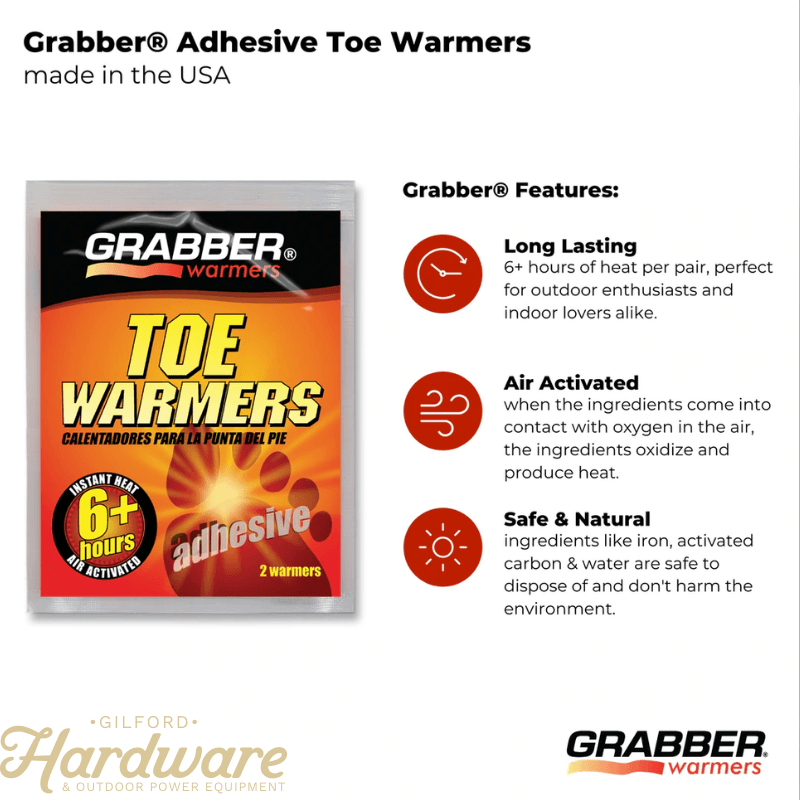 Grabber Adhesive Toe Warmers 2-Pack. | Gilford Hardware