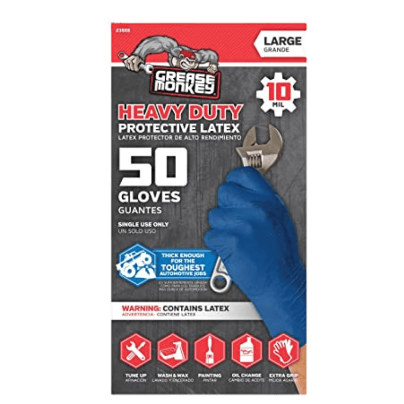 Grease Monkey Blue Latex Gloves Large 50-Pack. | Gilford Hardware