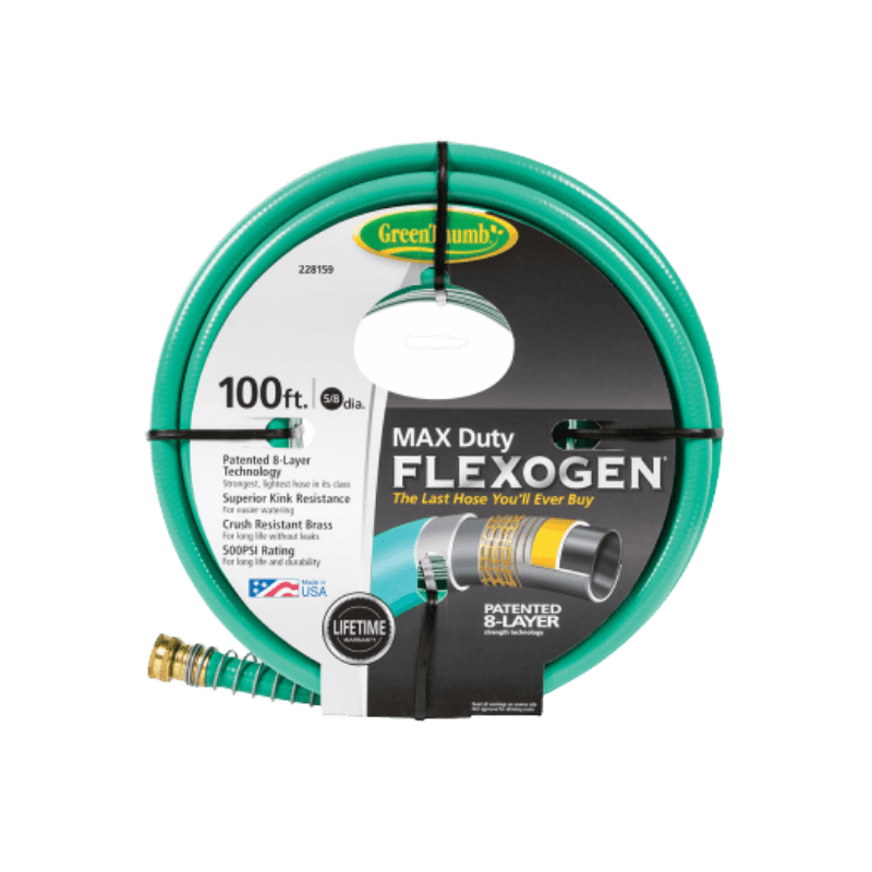 Green Thumb Flexogen MAX duty Garden Hose 5/8" x 100' | Garden Hoses | Gilford Hardware & Outdoor Power Equipment