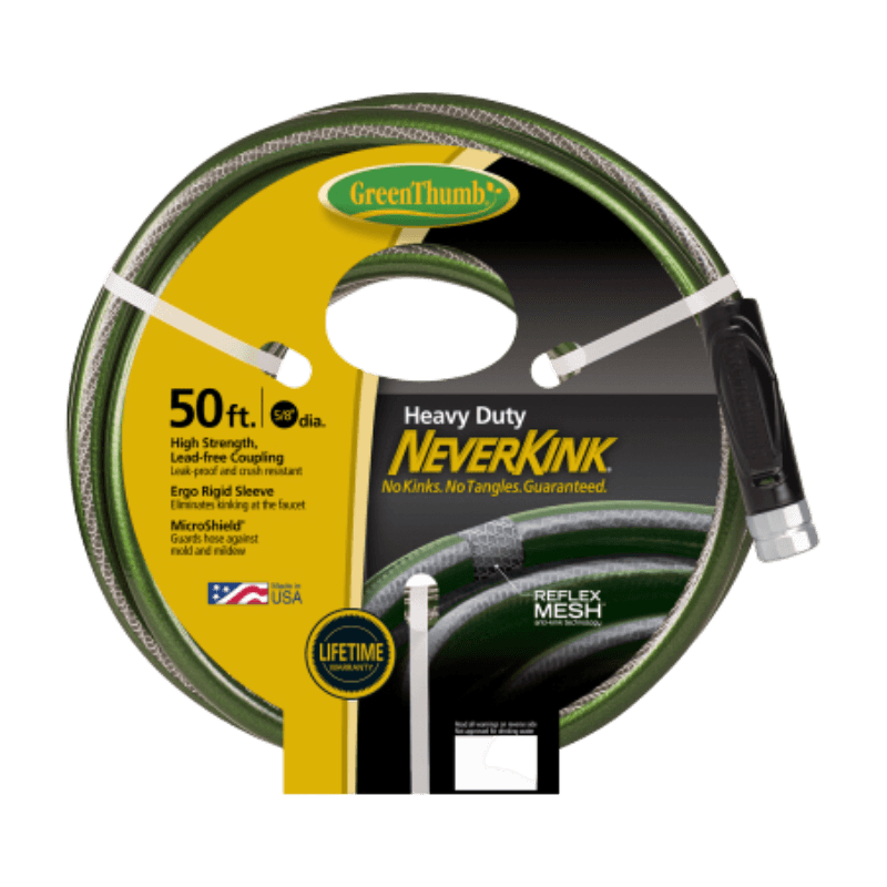 Green Thumb NeverKink Garden Hose Heavy-Duty 5/8" x 50' | Gilford Hardware 