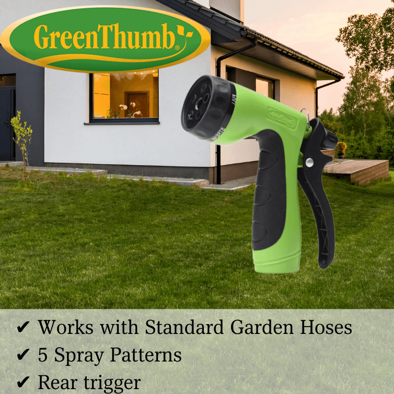 Green Thumb Spray Nozzle Rear Trigger 5-Pattern | Garden Hose Spray Nozzles | Gilford Hardware & Outdoor Power Equipment