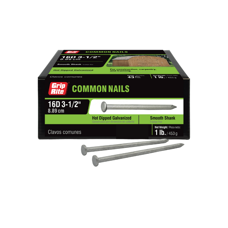 Grip-Rite 16D 3-1/2" Common Galvanized Nail Flat 1 lb. | Nails | Gilford Hardware & Outdoor Power Equipment