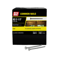 Thumbnail for Grip-Rite Common Bright Steel Nail Flat 8D 2-1/2 in. 5 lb. | Gilford Hardware 