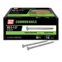 Thumbnail for Grip-Rite Hot-Dipped Galvanized Steel Nail Flat 8D 2-1/2 in. 1 lb. | Nails | Gilford Hardware & Outdoor Power Equipment