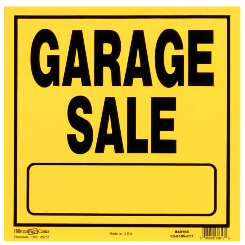 Hillman Garage Sale Sign 11" x 11" | Retail & Sale Signs | Gilford Hardware