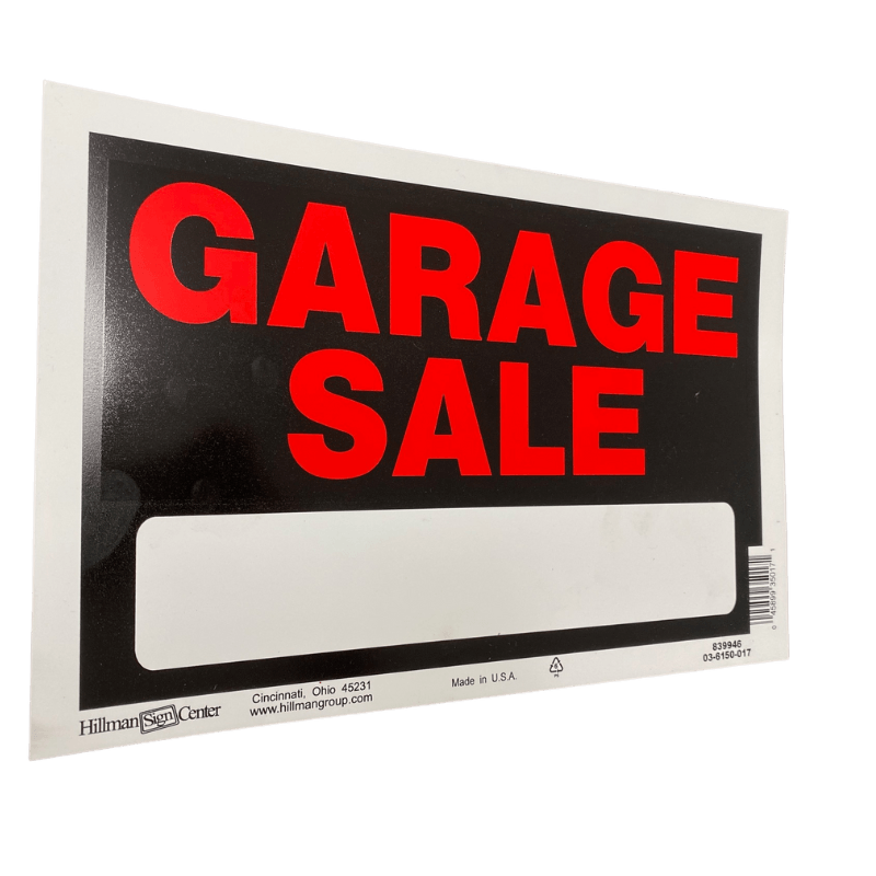Hillman Garage Sale Sign 8" x 12" | Retail & Sale Signs | Gilford Hardware & Outdoor Power Equipment