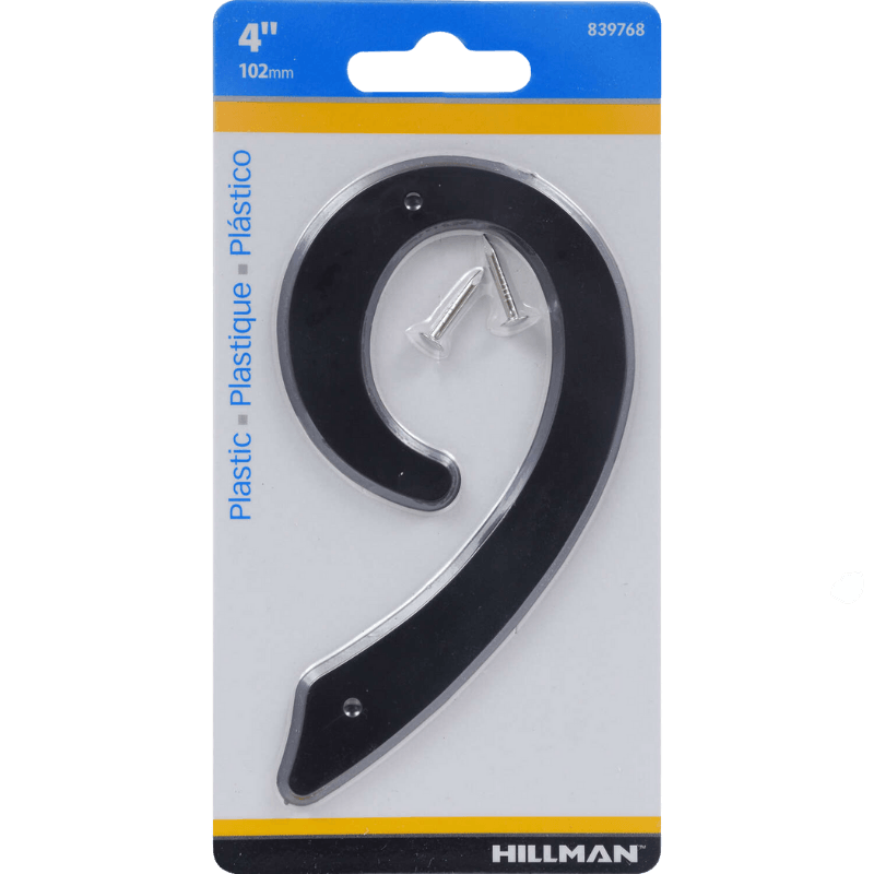 Hillman Black Plastic Nail-On Number | Gilford Hardware 