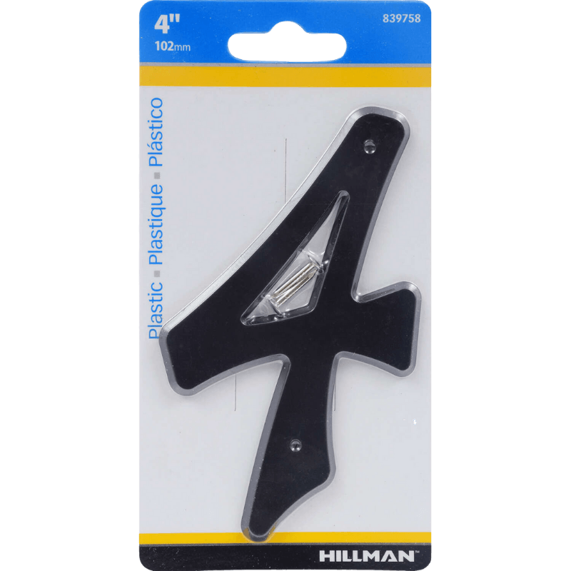 Hillman Black Plastic Nail-On Number | Gilford Hardware 