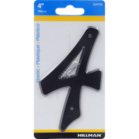 Thumbnail for Hillman Black Plastic Nail-On Number | Gilford Hardware 