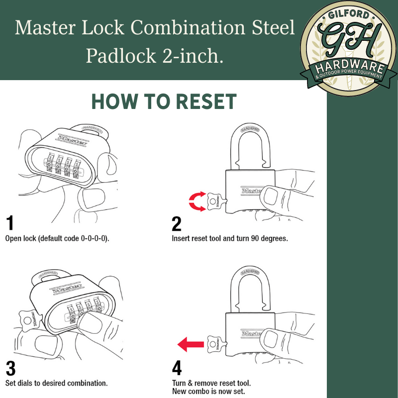 Master Lock Combination Steel Padlock 2-inch. | Locks & Keys | Gilford Hardware & Outdoor Power Equipment